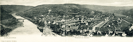 Karlshafen auf einer Doppelpostkarte, um 1914?