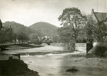 Der Mühlgraben im Marburger Kliniksviertel, um 1925