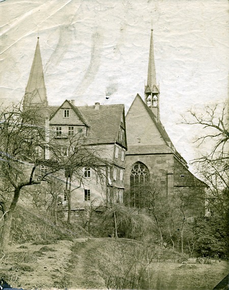 Kugelkirche und Lutherische Pfarrkirche von Süden aus, undatiert