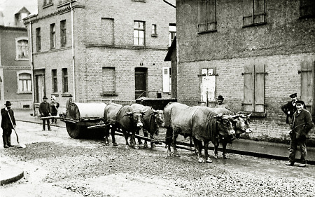 Straßenbauarbeiten in Dillenburg, 1895