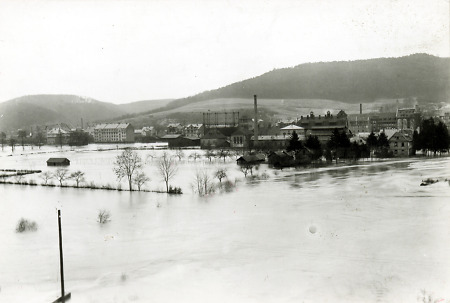 Hochwasser im Aföller in Marburg, 1921