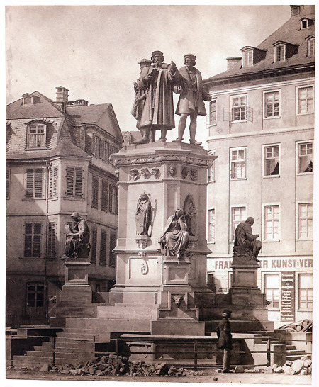 Das Gutenberg-Denkmal in Frankfurt, 1858