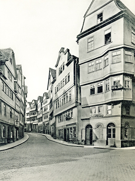 Häuser in der Kasseler Altstadt am „Graben“ / Ecke Brink, vor 1914