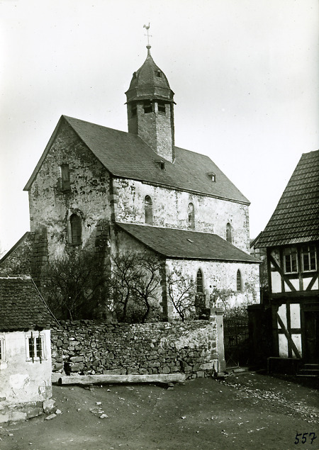 Die Kirche in Lohra in einem Bild Ludwig Bickells, vor 1901