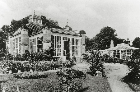Das Gewächshaus im Botanischen Garten der Universität Gießen, vor 1944