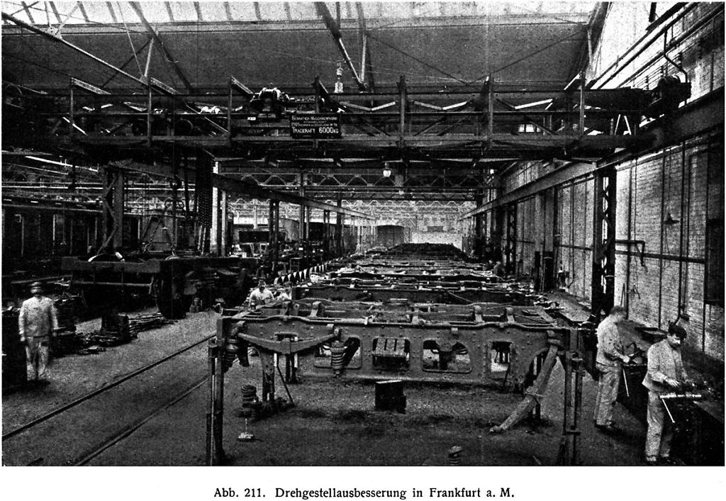 Die Drehgestellausbesserung in Frankfurt, undatiert
