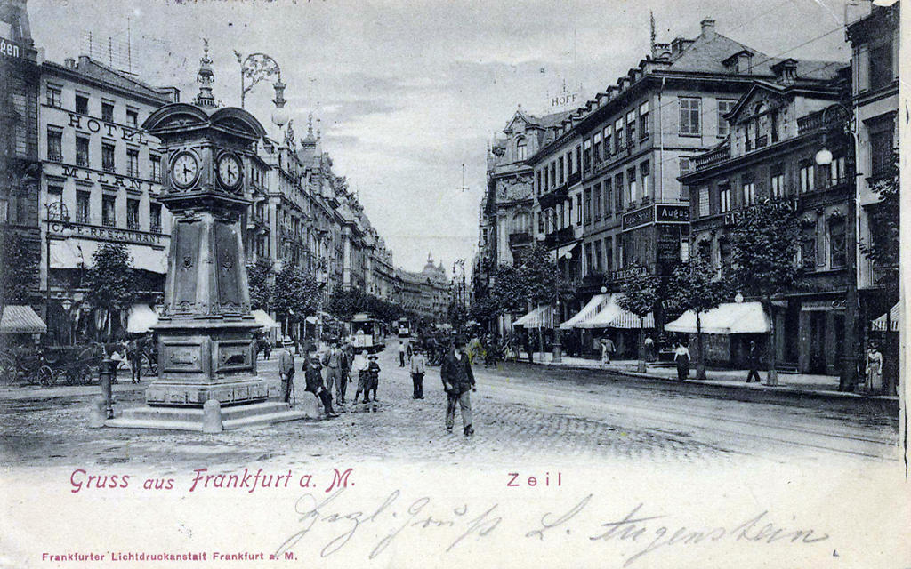 Postkarte mit der Frankfurter Zeil, um 1904