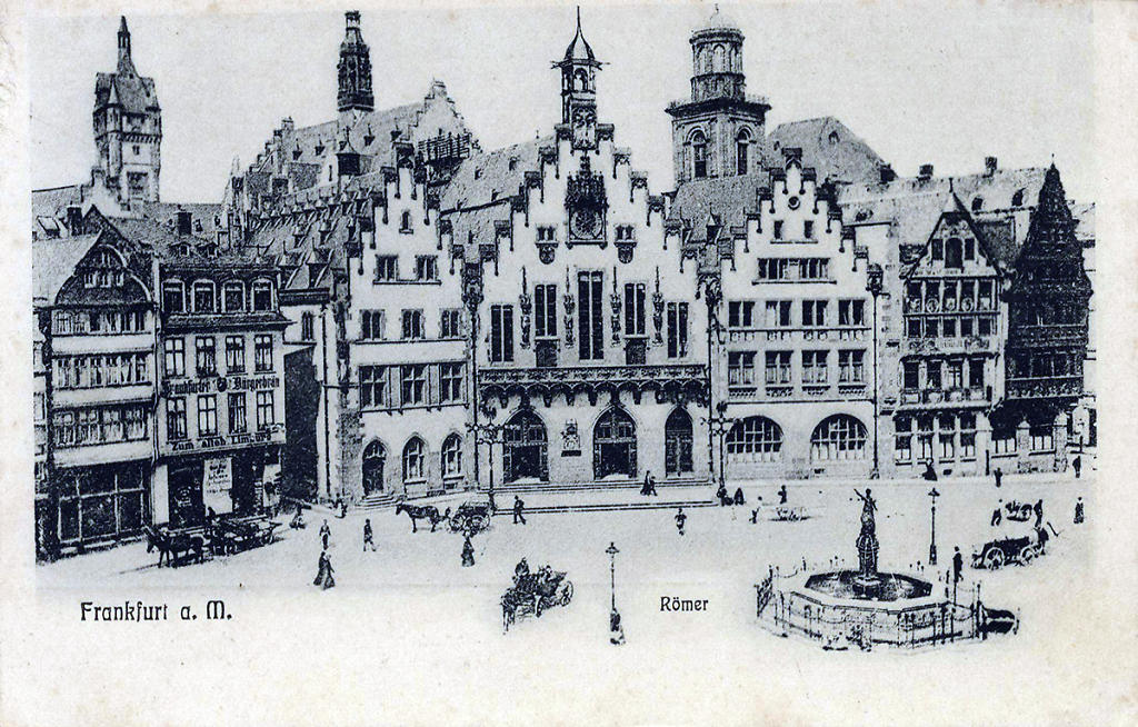 Postkarte mit dem Frankfurter Römer, um 1905