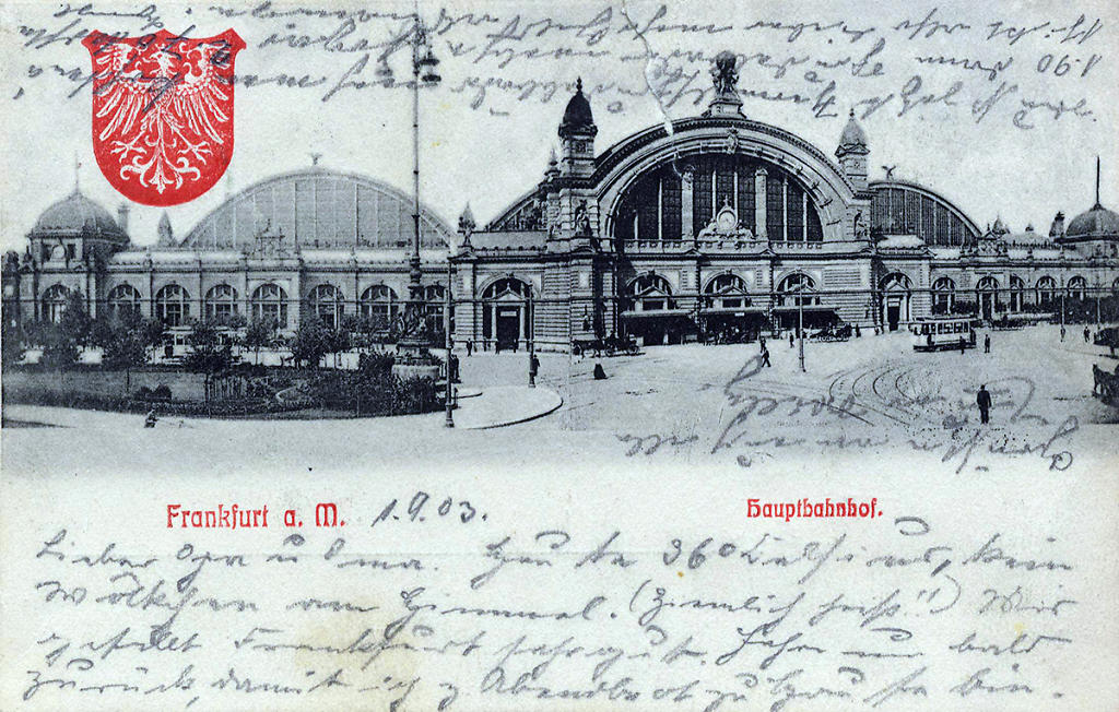 Ansichtskarte mit dem Frankfurter Hauptbahnhof, 1903