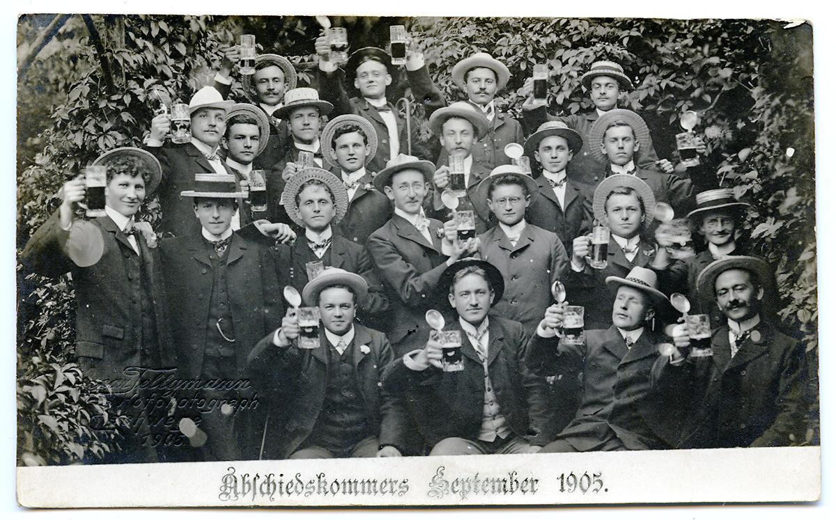 Teilnehmer des Abschiedskommers 1905, 7. September 1905