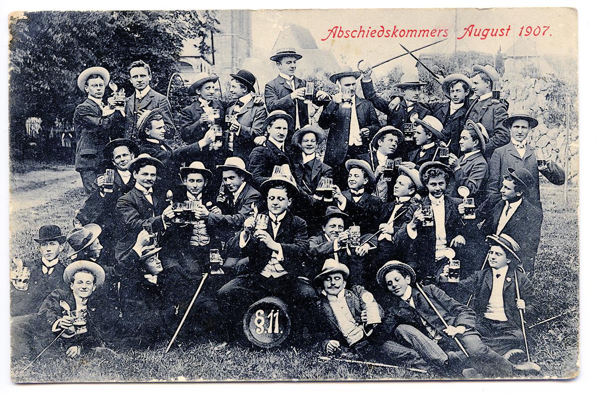 Abschiedskommers, vermutlich in Frankenberg, August 1907
