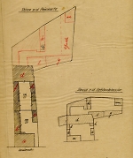 Louisenstraße 14, alte Haus-Nr. 55, Hauptgebäude: Grundskizze / Lageplan, 1945