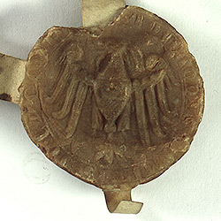 Siegel Graf Johanns I. von Ziegenhain (Eheversprechen gegenüber Luitgard von Nidda vom 3. Februar 1311)