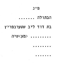 Hebräische Transkription der Inschrift