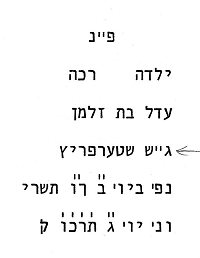 Hebräische Transkription der Inschrift