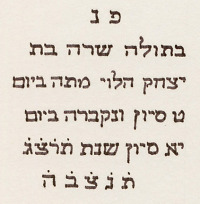 Hebräische Transkription der Inschrift