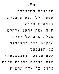 Hebräische Transkription der Inschrift