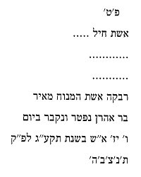 Hebräische Transkription der Inschrift
