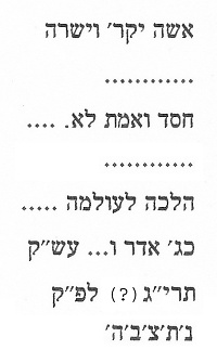 Hebräische Transkription der Inschrift