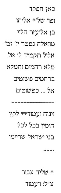 Hebräische Transkription der Inschrift