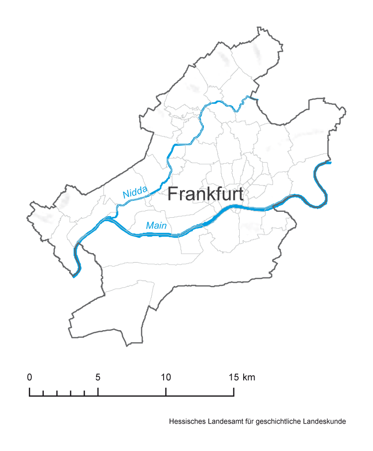 Frankfurt am Main: Karte mit Gemeinde- und Gemarkungsgrenzen