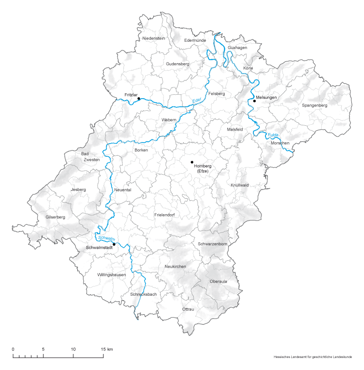 Karte des des Schwalm-Eder-Kreises mit Gemeinde- und Gemarkungsgrenzen