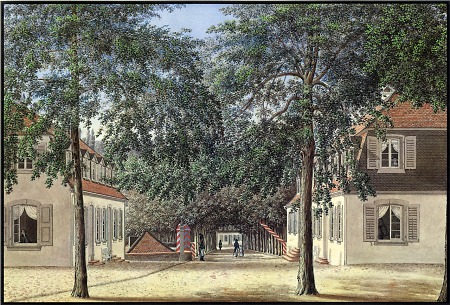 Prinzenbau; Cavalierbau und Damenbau im Fürstenlager zu Auerbach, 1848