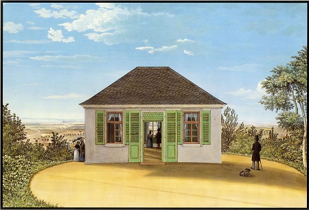 Ansicht des Altarhäuschens und späterem Teehäuschen im Fürstenlager Auerbach, 1848