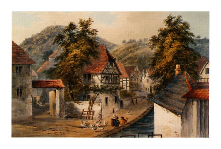 Blick in die Bachgasse, um 1865