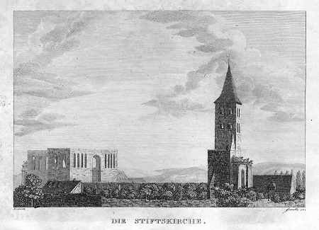 Ansicht der Hersfelder Stiftsruine, 1829