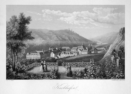 Blick auf Bad Karlshafen, um 1840