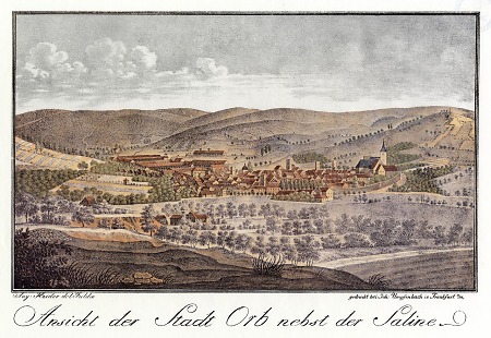 Ansicht von Bad Orb aus nördlicher Richtung, um 1825