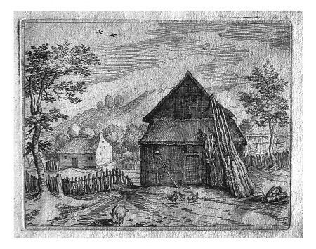 Ansicht eines Bauerngehöfts, 1620