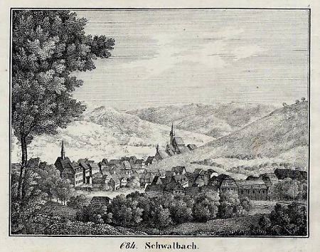 Ansicht von Bad Schwalbach, um 1830