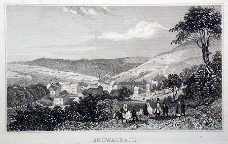 Ansicht von Bad Schwalbach, um 1840