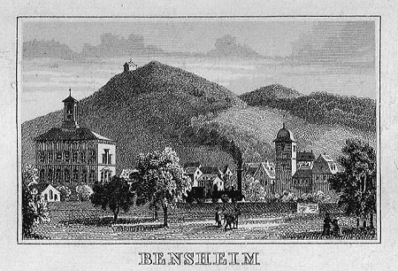 Ansicht von Bensheim, 1849