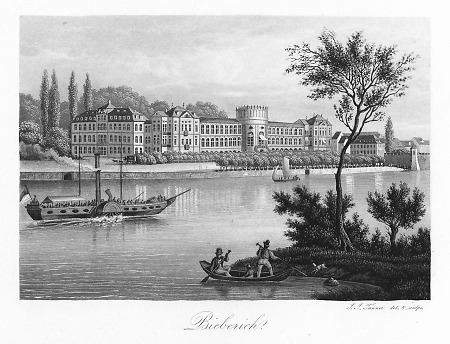 Ansicht des Schlosses Biebrich, um 1847