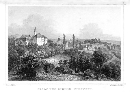 Ansicht von Schloss und Stadt Birstein, 1850