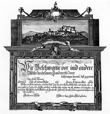 Nordostansicht von Braunfels auf einer Handwerkskundschaft, nach 1776