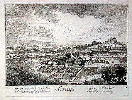 Ansicht der Siedlung Herrnhaag bei Büdingen, vor 1835