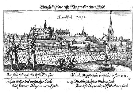 Ansicht von Darmstadt, 1626
