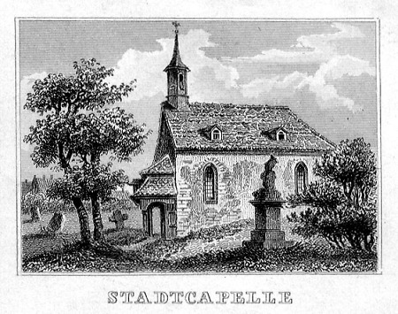 Ansicht der ehemaligen Stadtkapelle, 1849