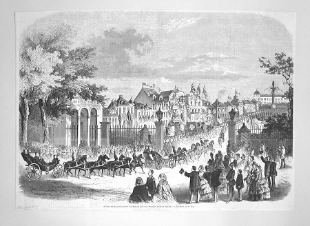 Einfahrt Kaiser Alexanders von Russland durch das Rheintor am 26. Juni 1857., 1857