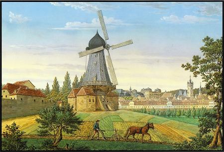 Ansicht der Windmühle nahe der Niederwiese, 1860