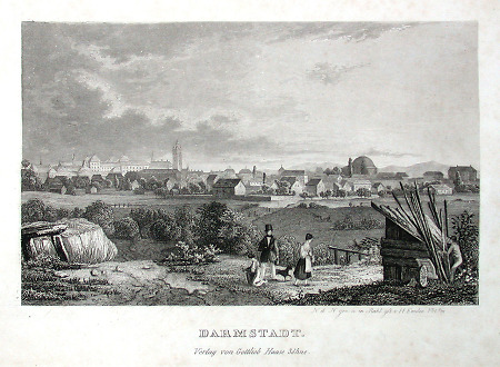 Stadtansicht von Darmstadt, Mitte/Ende 19. Jahrhundert
