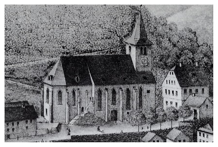 Ansicht der Dillenburger Stadtkirche, Ende 19. Jahrhundert