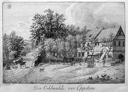 Ansicht der Ölmühle bei Eppstein, 1811