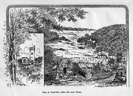 Ansicht des Villenanwesen de Neufville in Eppstein, 1896