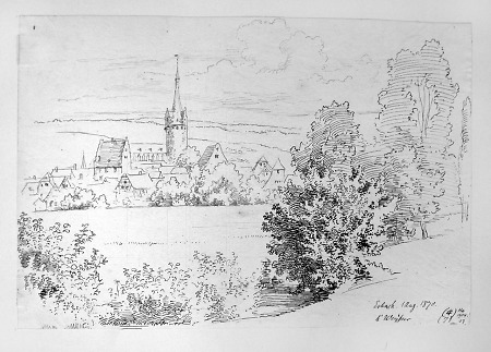 Ansicht von Erbach, 1870