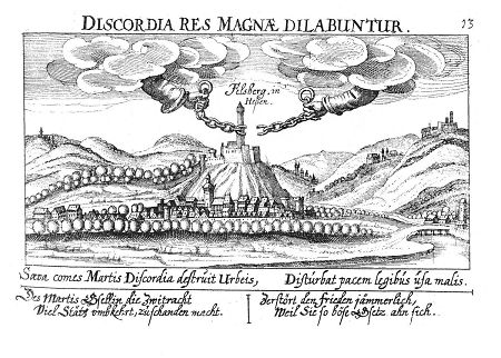 Ansicht von Felsberg, 1625